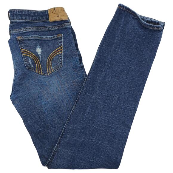 Hollister Denim - Hollister Jeans Womens 7L 28 x 35 Straight Leg Distressed Medium Wash Low Rise